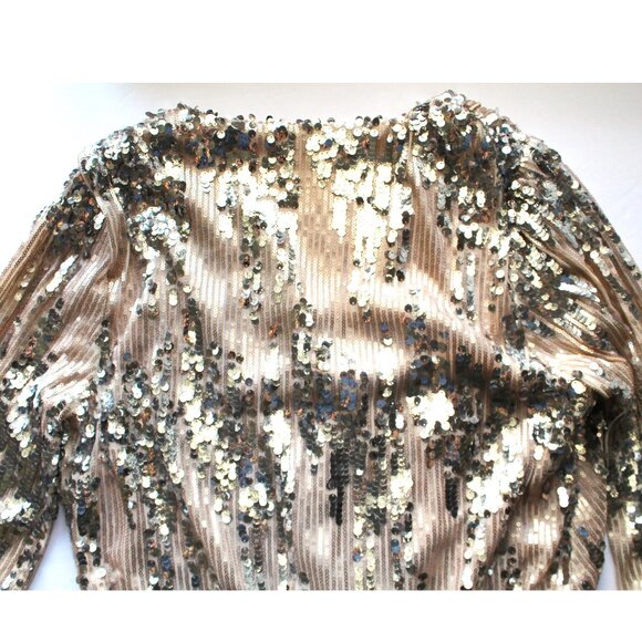 ASTR the Label Primadonna Sequin Top / Small / Champagne Surplice Deep V Holiday - Picture 8 of 9